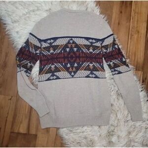 Dravus Aztec Crewneck Knit Sweater, Mens Small